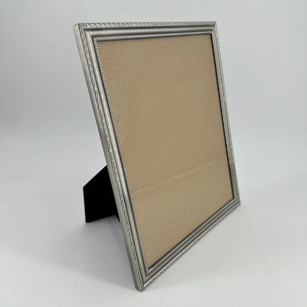 Mason Lane Silver Rope Beaded 8x10 Picture Frame Tabletop Display Classic Decor